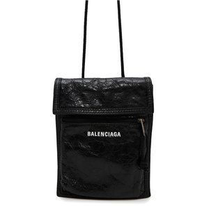 BALENCIAGA Black Leather Pouch